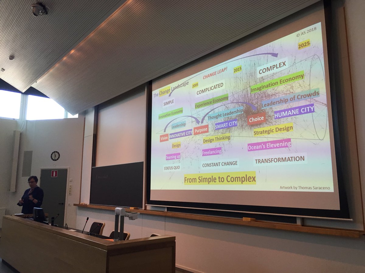 Visio on jo mennyttä maailmaa, mutta myös purpose on so last season - sen tilalle on tullut choice, jatkuvat valinnat. Ei enää paineta suurta kaukaista tavoitetta kohti ylätason visio mielessä vaan jatkuvasti valitaan, kuinka hyviä päätämme olla <a href="/CasaAnna/">Dr Anne Stenros</a> #serviceday18 <a href="/FSATweets/">FSA</a>