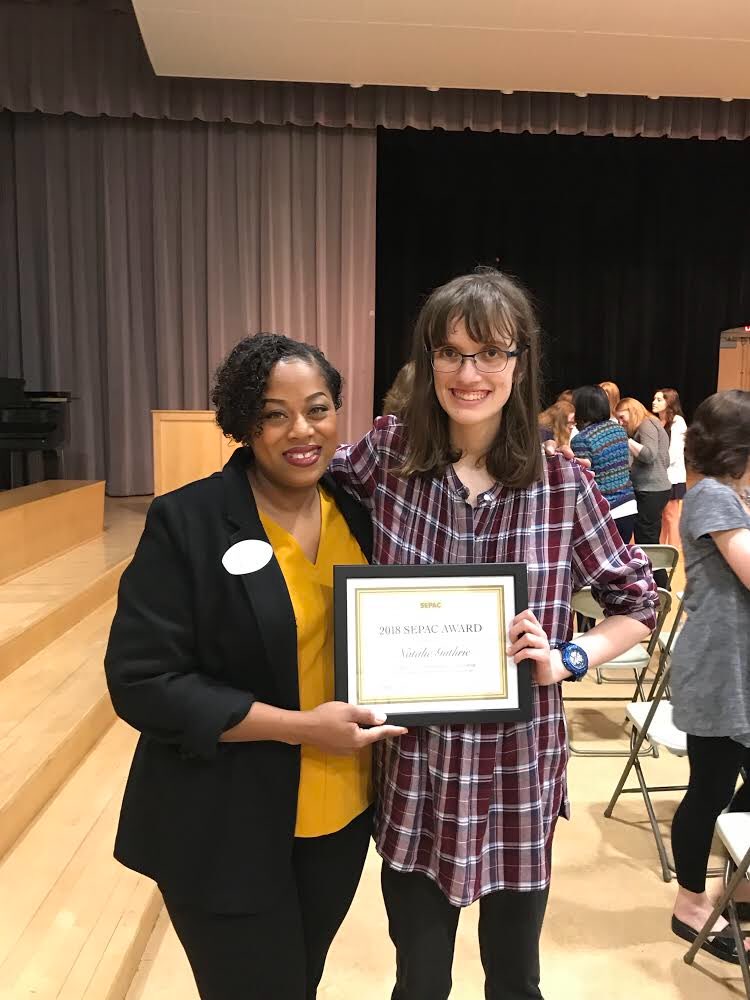 MsBookston's tweet image. Needham High School’s TV Comm teacher Natalie Guthrie is granted a SEPAC award. Congrats!