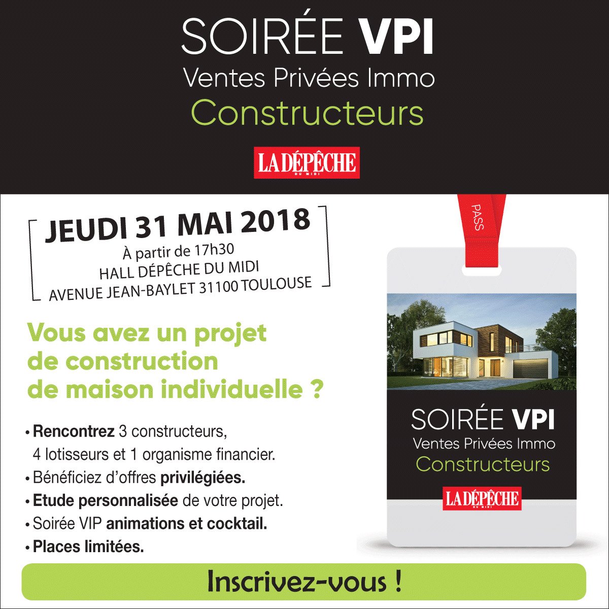 ladepeche31's tweet photo. 🏠 Vous avez un projet de construction de maison individuelle ? 🏘
Constructeurs, lotisseurs, organismes financiers seront présent à la soirée des Ventes Privée Immo le jeudi 31 mai 📆 prochain à La Dépêche du Midi. Obtenez votre pass VIP gratuit ici ➡️ https://t.co/QdFbPILnyH https://t.co/i62joiSXoH