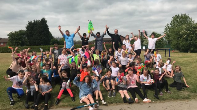 ipa_spencer's tweet photo. Well done Y6 for a fantastic week of hard work and determination during your assessments, we are so proud of each and everyone of you. We had a fun afternoon to celebrate with pizza and super soakers #absolutelydrenched #dontmesswiththestaff! https://t.co/bvOTj2Jf62