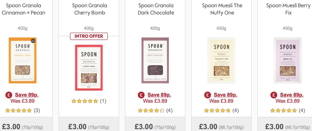 sh2ofall's tweet photo. I'm seeing stars ⭐️⭐️⭐️⭐️⭐️
looks like it's a healthy @Spooncereals line up in @waitrose https://t.co/WDYM8suiYS