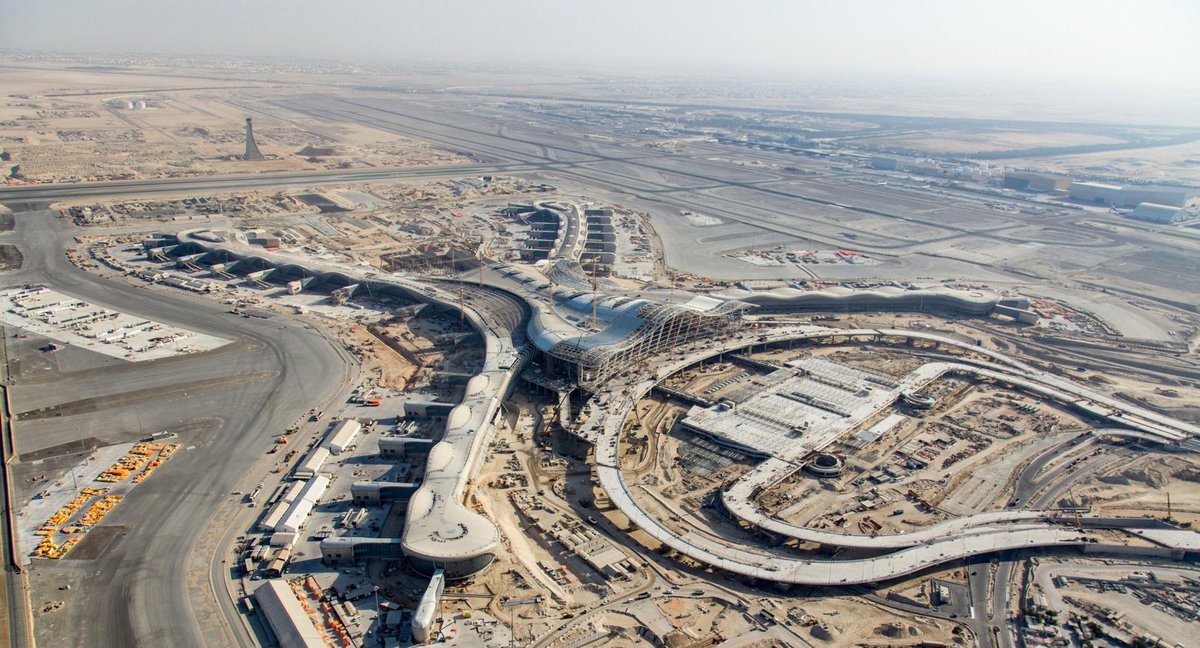 Alubond fire rated metal composite is the cladding material of choice on Abu Dhabi International Airport’s new Midfield Terminal. With over 20,000 workers on site every day diligently working, completion of Abu Dhabi’s largest building is expected at the end of 2019.  #AbuDhabi