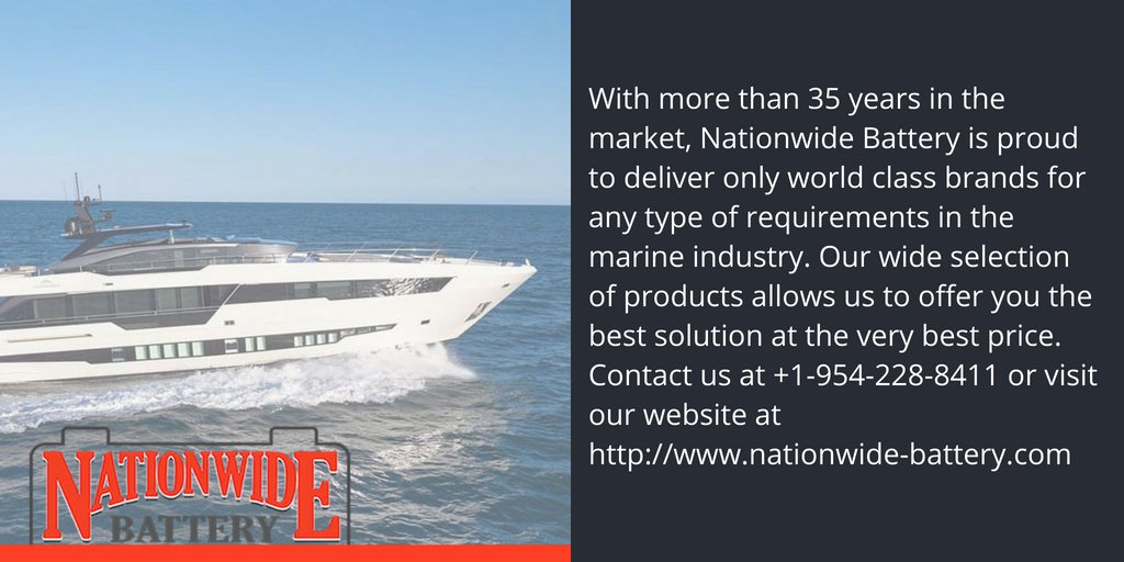 nwbattery's tweet photo. For more information, visit https://t.co/TEKpqPCnzS #NationwideBattery #Batterysales #Batteriesdistributors #Battery #Batteries #TrojanBattery #DekaBattery #OdysseyBattery #OptimaBattery #FullriverBattery #BoatBattery #Batterias #SeHablaEspañol #FortLauderdale #Florida https://t.co/vRqx58gGdk