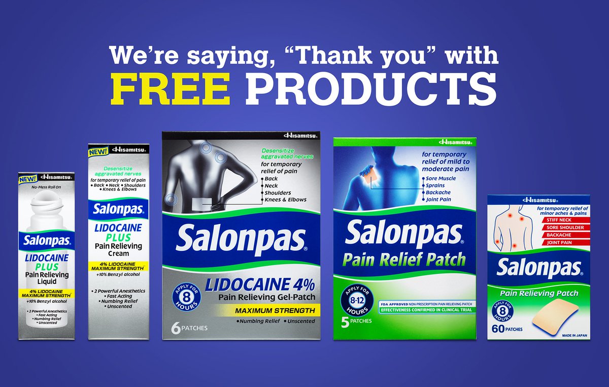 salonpas's tweet photo. RT, post about Salonpas for chance to win full product suite!  US only. https://t.co/Qj0SdW2MCs