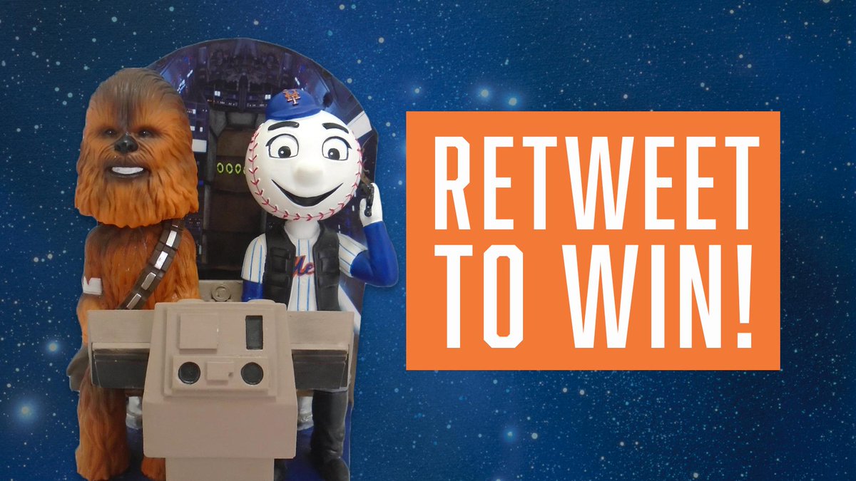 Mets's tweet photo. 🚨 RETWEET TO WIN 🚨

RT for your chance to win this @MrMet as #HanSolo bobblehead! https://t.co/xazVtWyh7T https://t.co/ZD338EQyu4