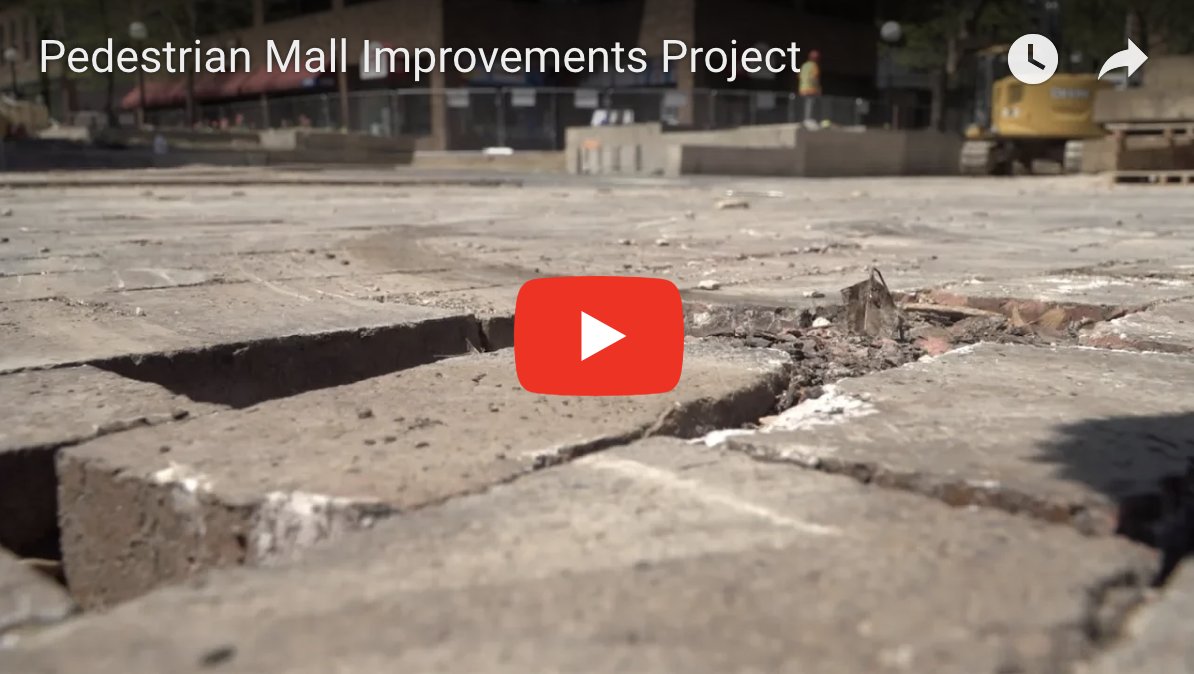 CityOfIowaCity's tweet photo. What kind of work is being done on the Ped Mall? What's the construction timeline? Watch this short video to learn details about the #PedProject, a major investment to #DowntownIowaCity. 👷🏽♀️🚧🏗
https://t.co/kZZ2QXW3Ti https://t.co/DcwWFzEbAd