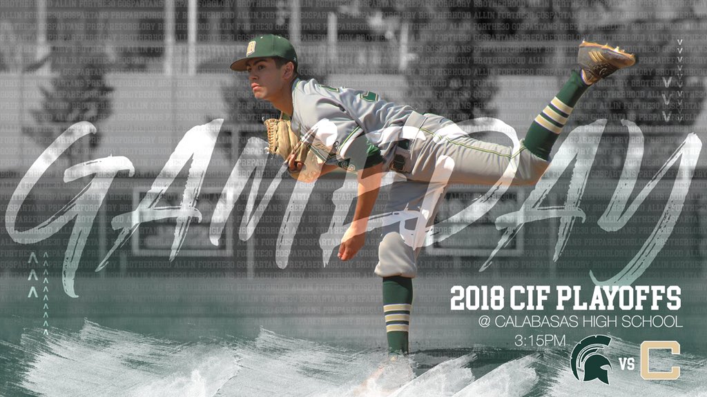 DamienBaseball's tweet photo. IT’S GAMEDAY! Damien faces Calabasas for round 1 of the @CIFSS playoffs. @PBR_California
#ForThe30 | #GoSpartans⚾️ https://t.co/4Jzm24vfES