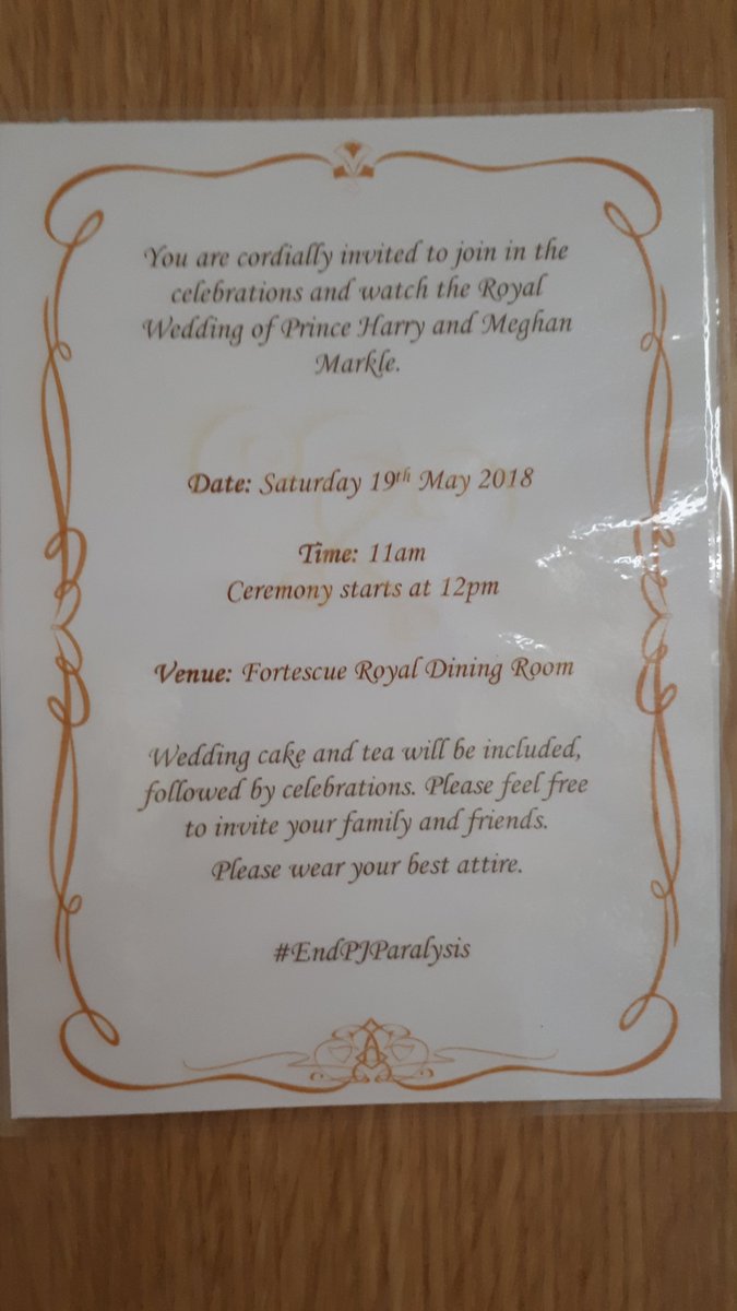 LucyBates_1's tweet photo. Lovely to see staff and patients prepare for the #RoyalWedding on Fortescue ward @ndht it's going to be fun! #endPJparalysis https://t.co/mqJZf7Ngdd
