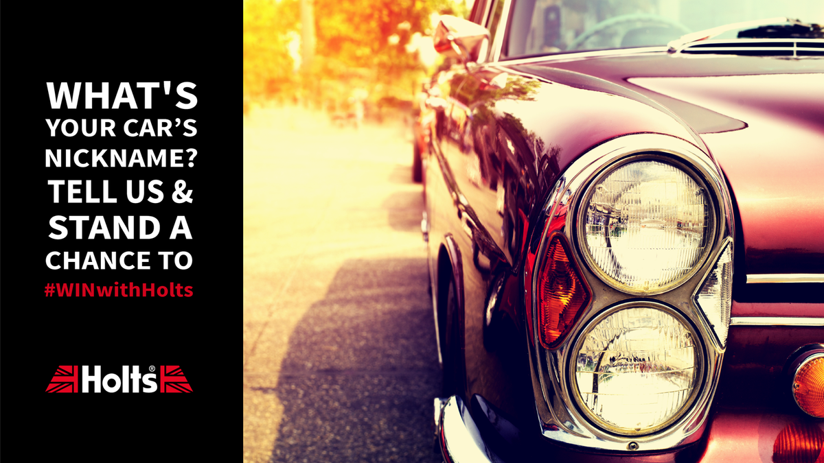 HoltsAutoSA's tweet photo. #WINwithHolts Competition: 
WHAT'S YOUR CAR'S NICKNAME? Batmobile? Transformer? Tell us &amp; stand a chance to WIN a Holts hamper!

TO ENTER: Post your answer in the comment section &amp; include #WINwithHolts. Competition closes midnight 23 May 2018. T's &amp; C's: https://t.co/jPTOpyhu0b https://t.co/xGRAUDhGKa