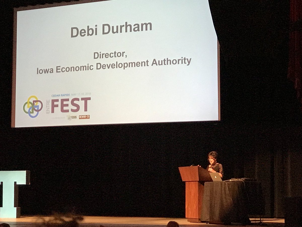 Enjoying the start of #entrefest2018. Thanks <a href="/DebiDurham/">Debi Durham</a> for supporting #Iowa #entrepreneurs.