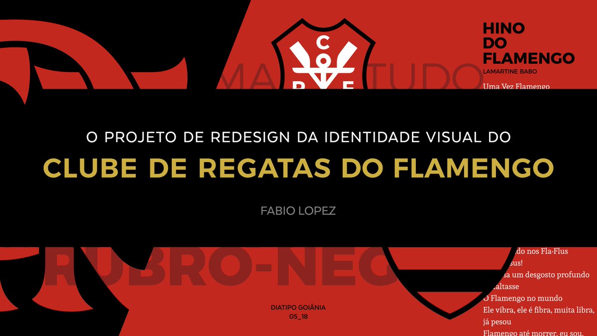 flopezdesign's tweet photo. DiaTipo Goiânia: https://t.co/WSYrobccVN evento rola dia 19.05, neste sábado, e eu tô aqui fechando com muito carinho minha palestra sobre o projeto de redesign da id.visual do Clube de Regatas do Flamengo. partiu @DiatipoGyn? \o/ https://t.co/gjaj00fLri