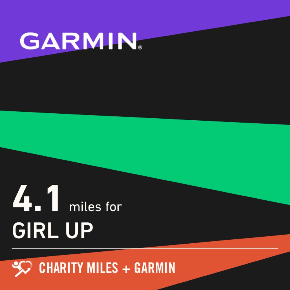 kariabart's tweet photo. 4.1 @CharityMiles for @GirlUp. Thx @Garmin for sponsoring me. #BeatYesterday https://t.co/k00gKJf04d https://t.co/avXe8BUUSW