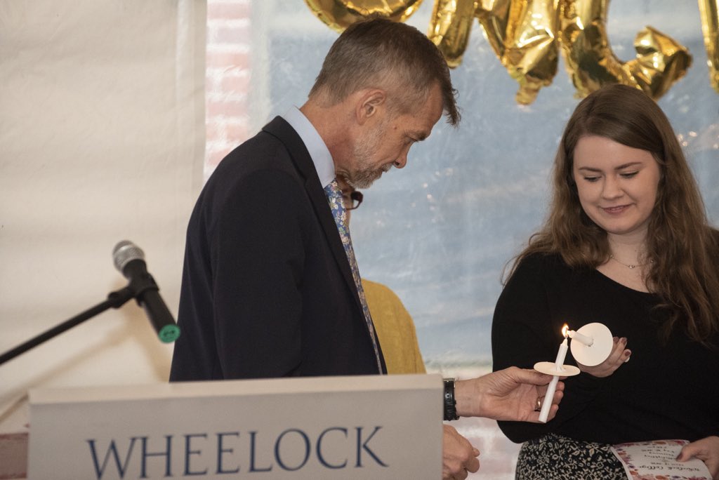 BUWheelock's tweet photo. 8 semesters ago, this group of students lit candles to kick off their four years at Wheelock. Last night, they lit candles to mark the end of their undergraduate studies. Celebrations continue all week for the Class of 2018! #Wheelock2018 #wheelock130 #classof2018 https://t.co/d6O94tMfUG