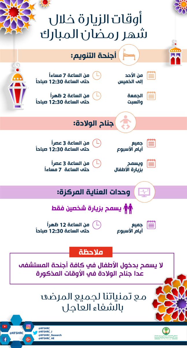 مستشفى الملك فيصل التخصصي بالرياض Sur Twitter مواعيد عمل العيادات والصيدلية للمرضى المراجعين لـ مستشفى الملك فيصل التخصصي في الرياض خلال شهر رمضان المبارك أنفوجرافيك Https T Co Tnuqpkupjo