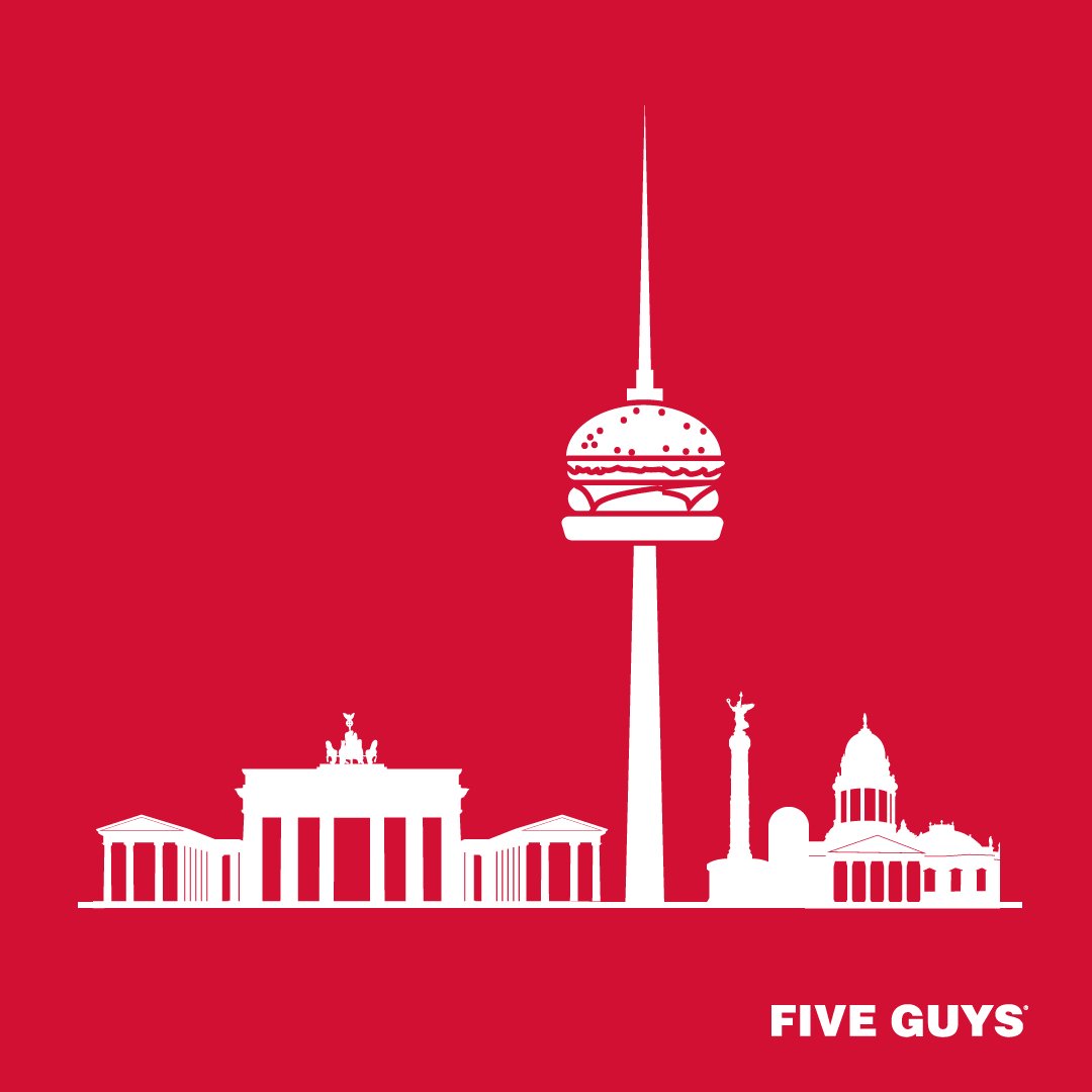 Wo darf Five Guys in Deutschland natürlich nicht fehlen? Genau - in der Hauptstadt! 😍  Ab Herbst findet ihr uns auch in BERLIN!📍🍔  #FiveGuysDE #burgerandfries #frittenglück #berlin #BER