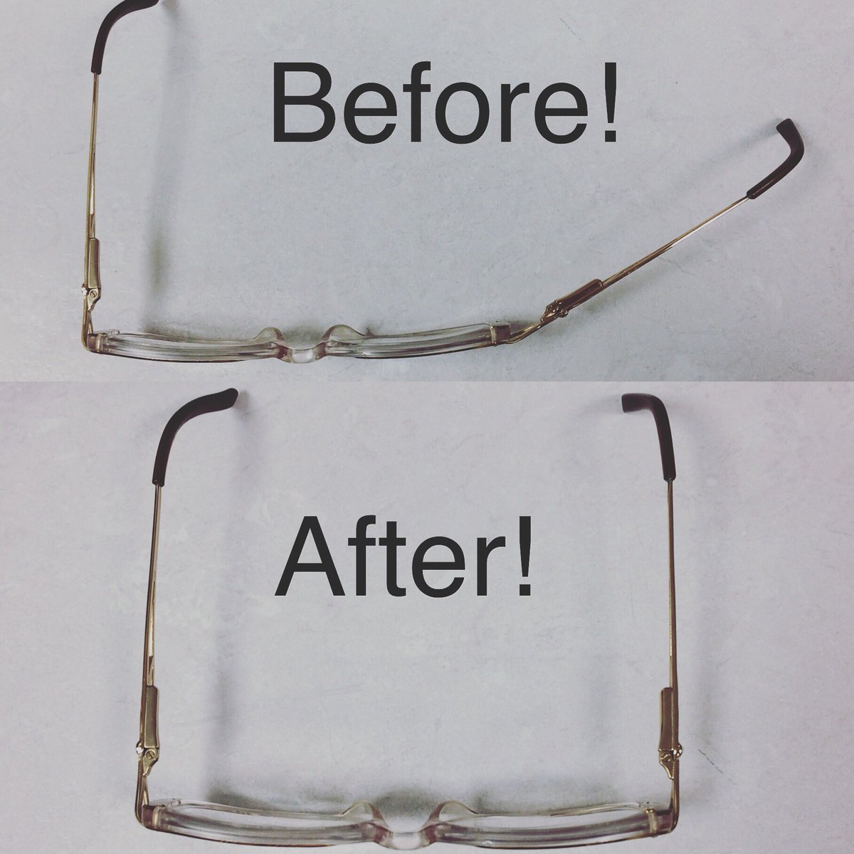 GibsonThomson's tweet photo. We managed to rescue these glasses today! So don’t worry if your glasses end up in a bad way, there is hope 🤓 #opticians #garstang #independentopticians #brokenframe #glassesrepaired #repair #glasses https://t.co/NHbBNEb9HD