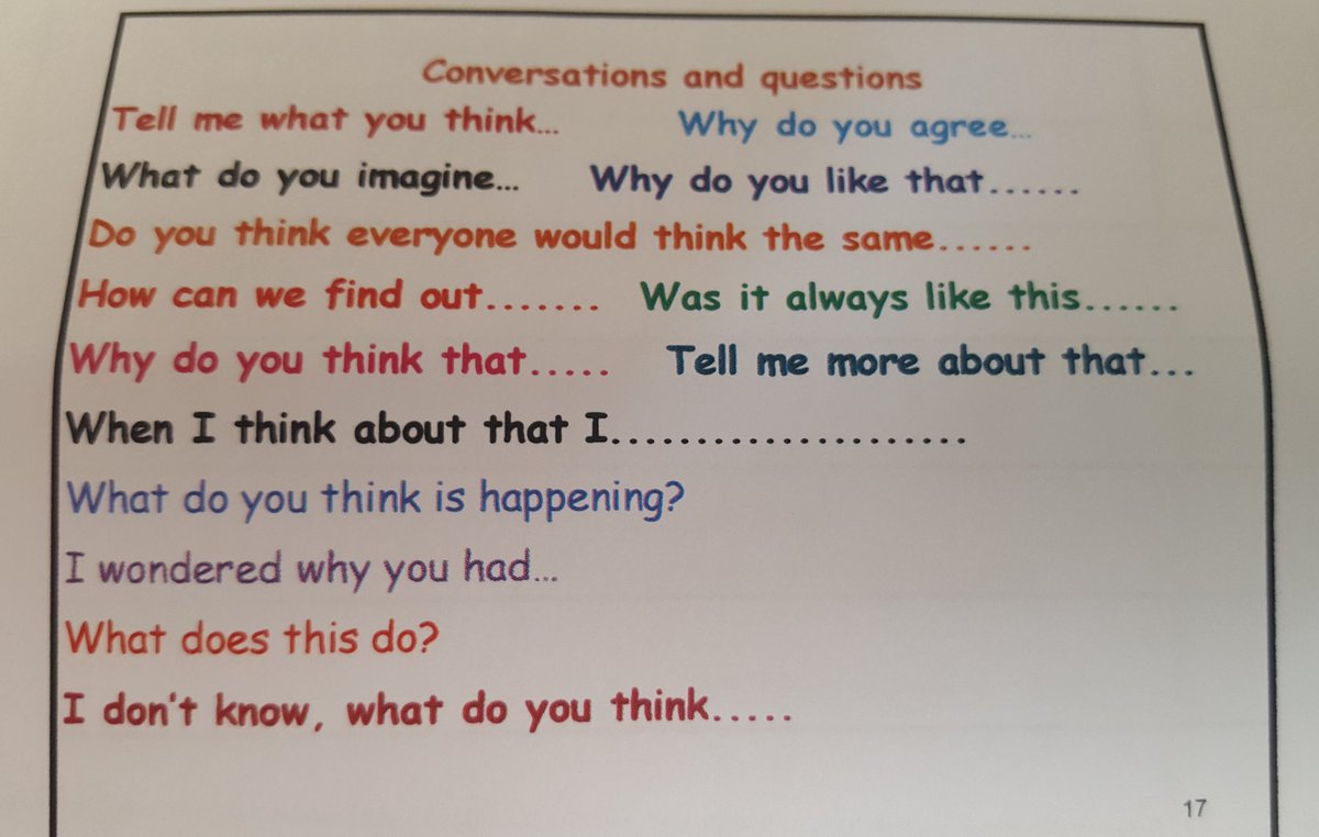 AlexisA95214269's tweet photo. Some prompts to support #sustainedsharedthinking from Dr Denise Kingston #SSTEW #quality https://t.co/c1zJXt9rTB