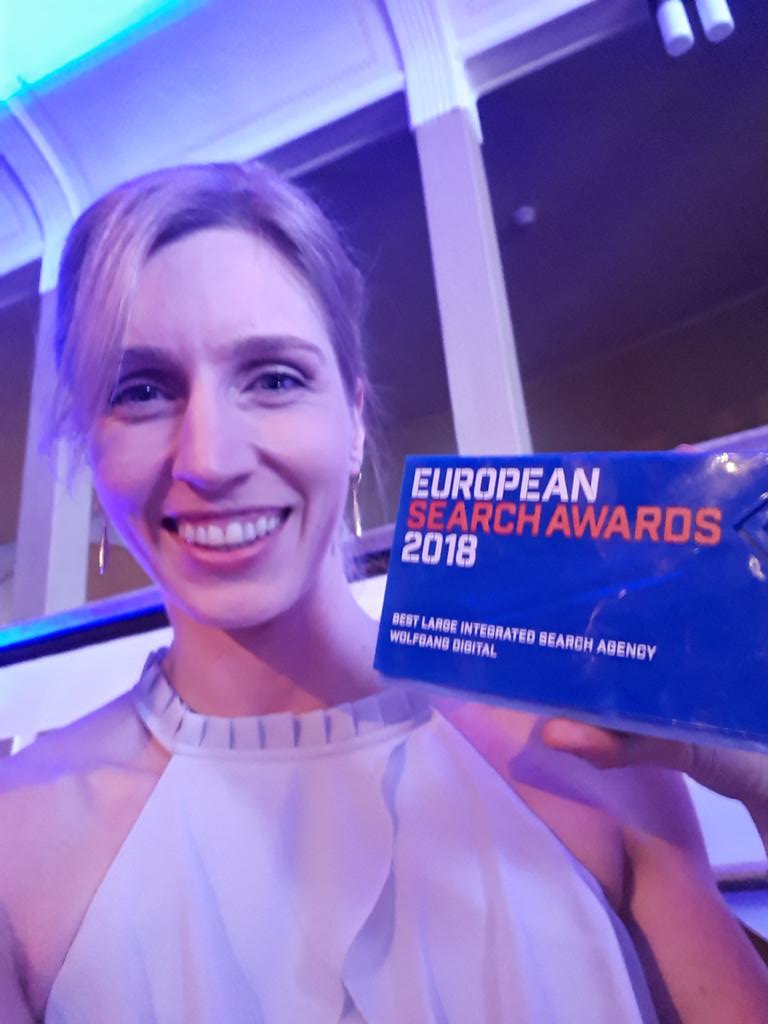 MichaelaTweets's tweet photo. Still buzzing! @wolfgangdigital #eusearchawards #integration #thatshowwework https://t.co/0w3kvT4sw0