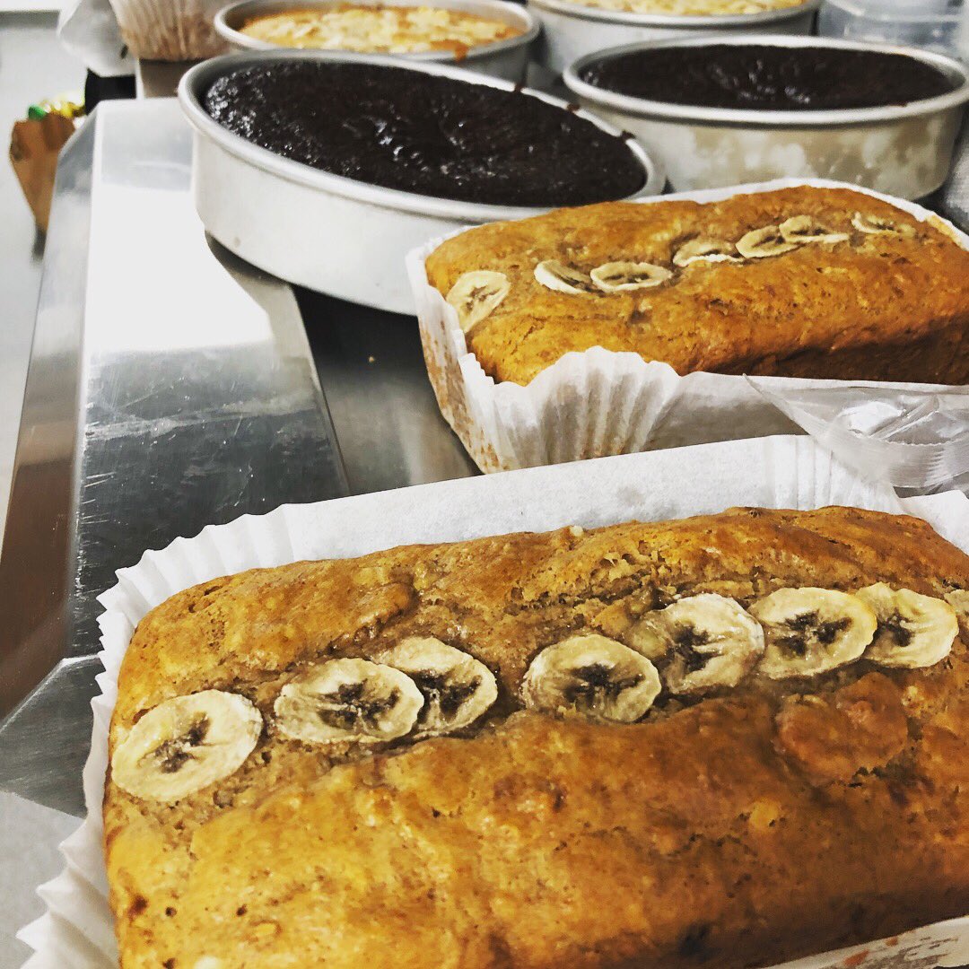 TroughFarmshop's tweet photo. Our head chef Ella been baking her amazing cakes again. Now close your eyes and image the aroma of freshly baked banana cake..alternatively why not pop down & actually enjoy a slice of #CakeHeaven #BananaCake #RaspberryBakewell #ChocolateCake #CarrotCake #BakingQueen #Homemade https://t.co/oNYBK1eYZX