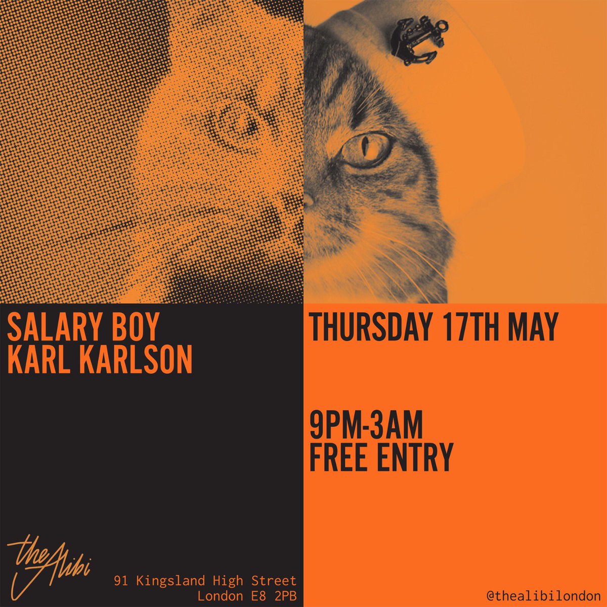 thealibilondon's tweet photo. Tonight it's it's #SalaryBoy and #DJKarlKarlson (@feelingsldn) all night long. 
Free entry.
9pm-3am.
You should 100% come.

https://t.co/QtW49TmWiH https://t.co/G0ZwPu0CT8