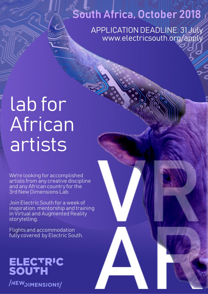 electric_south's tweet image. Applications now open: @electric_south&apos;s 3rd annual Lab for African artists to learn Virtual and Augmented Reality storytelling. electricsouth.org/apply