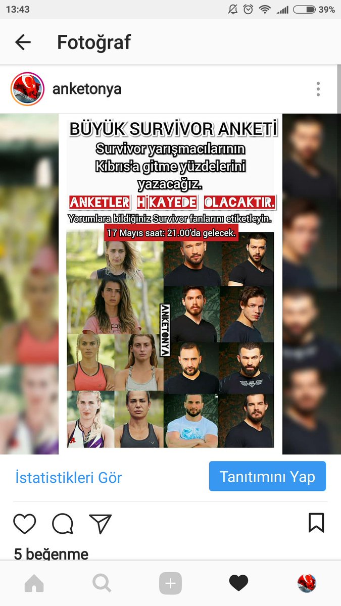 anketonya's tweet photo. Instagram sayfamda büyük bir anket var. Bugün 21.00'da atacağım. STORYDE olacak. Yayarsak sevinirim.💪
#Survivor #Survivor2018 #survivorpanorama #SurvivorEkstra #DamlaCan #MerveAydın #AdemKılıççı #hilmicemintepe #MuratCeylan #anilberkbaki #TurabiCamkıran #NagihanKaradere https://t.co/TolT7qWfpg