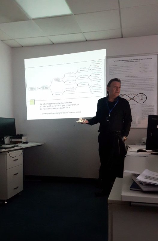 alifahmi90's tweet image. Prof. Norman Fenton @profnfenton presents care maps modelling using hybrid influence diagrams and Evangelia Kyrimi @LinaKyrimi explains generic care maps and generic #BayesianNetworks template for chronic diseases in the framework of #PamBayesian project.
@RIM_QMUL #RIMmeetings