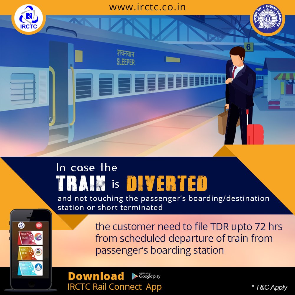 IRCTC on Twitter "In case the train is diverted and not touching the