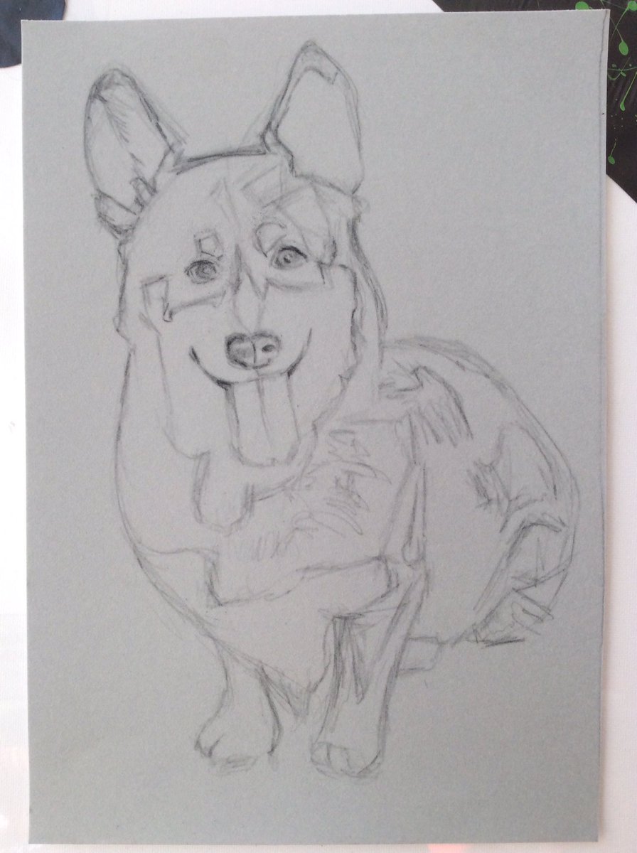 dogtasticart's tweet photo. Just started work on a new commission. Rather appropriately it's a #corgi given what's happening this w/e. A right, royal woofer! https://t.co/YBKdyKTtwA