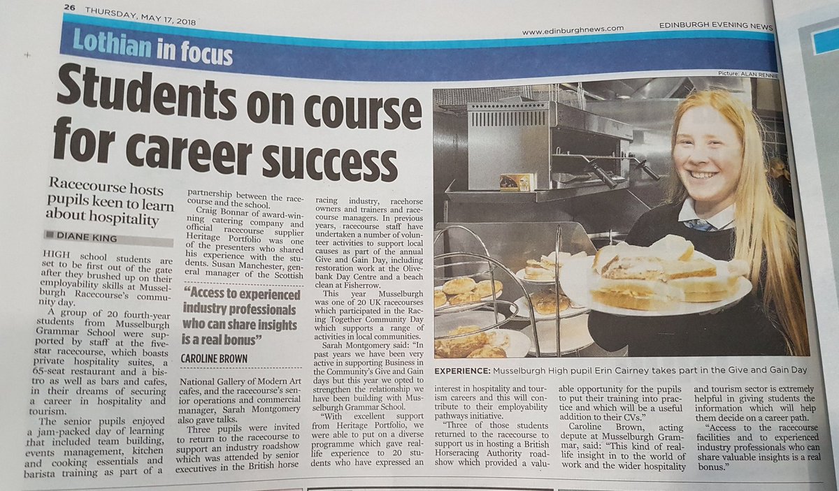 MusselburghRace's tweet photo. Thanks @edinburghpaper for the wonderful coverage of our student engagement with @mgsonline. #RTDay @RacingTogether https://t.co/nllxx9nS1a