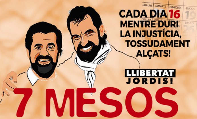 1octBP's tweet photo. Acte de protesta pels 7 mesos de presó dels #Jordis ahir a #ElVendrell. No podem normalitzar la injustícia #LlibertatPresosPolítics Tossudamen alçats #DemocràciaBP https://t.co/maTa9bvN2L