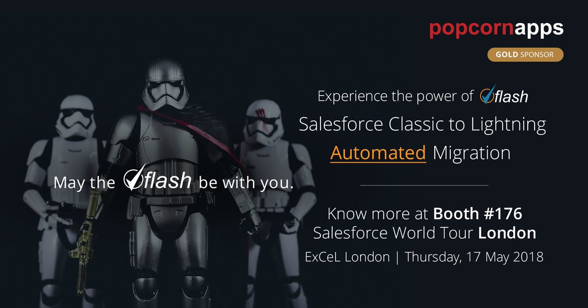 accellorglobal's tweet image. May the Flash be with you, @Salesforce Classic users.

Now, you can MIGRATE to the Lightning Platform Automatically with Flash | Save 60-70% Migration Effort and Time.

See a Live Demo at #SalesforceTour London, Booth #176.

#LightningMigration #Salesforce #FlashPopcornApps