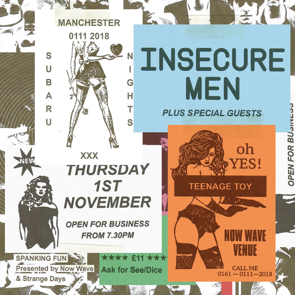 nowwave's tweet image. HERE’S ANOTHER NEW SHOW AT THE NEW VENUE.... @insecuremen THURS 1st NOV. TICKETS ON SALE NOW. #insecuremen #spankingfun #teenagetoy #subarunights #openforbusiness #nowwave #nowwavevenue