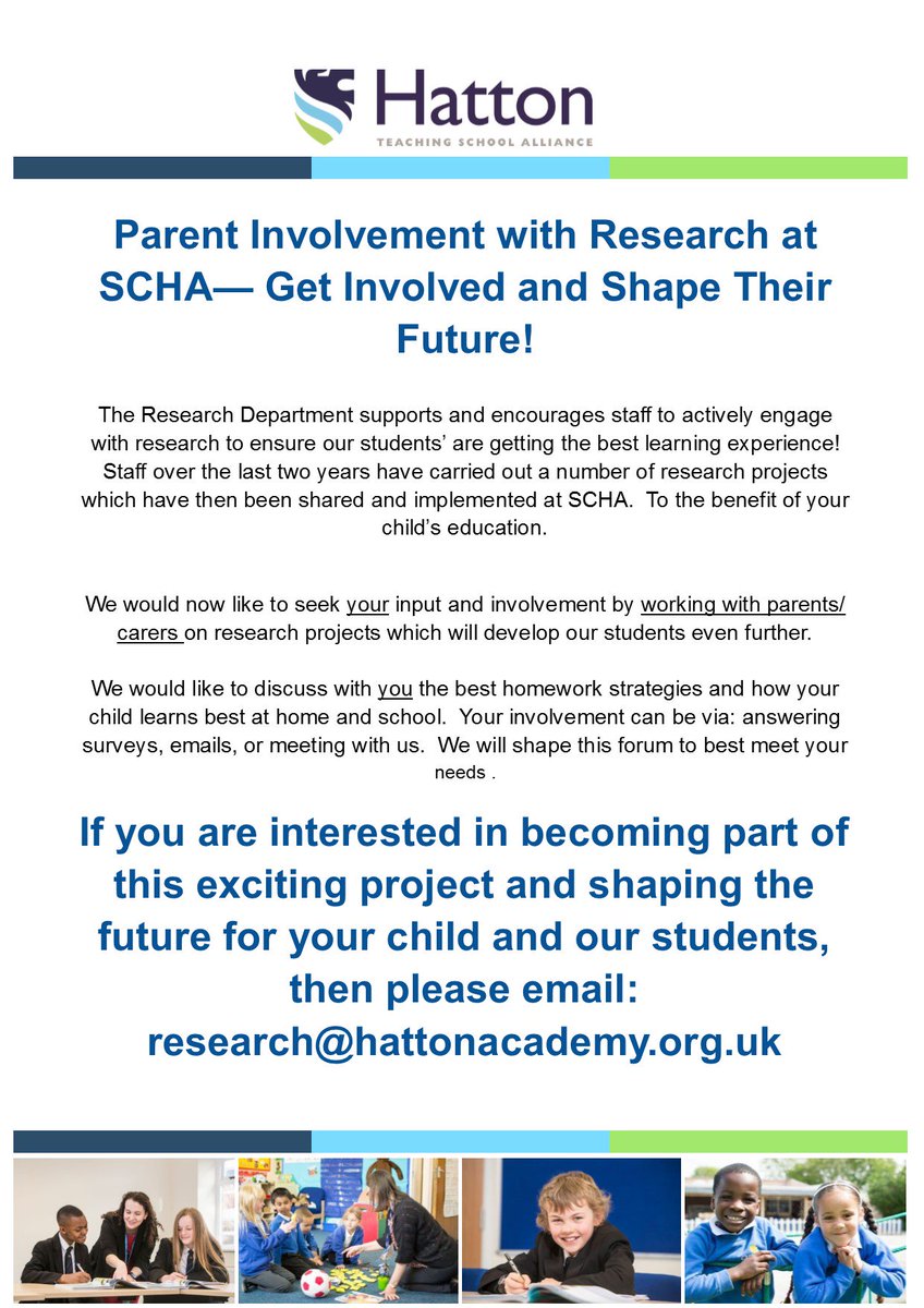 HeartofHatton's tweet image. PARENTS/CARERS would you like to help shape the future of your child's education? We would love you to join our Research Forum.  All details attached!
#teamhatton #Parents #learningpartnership #research #shapethefuture