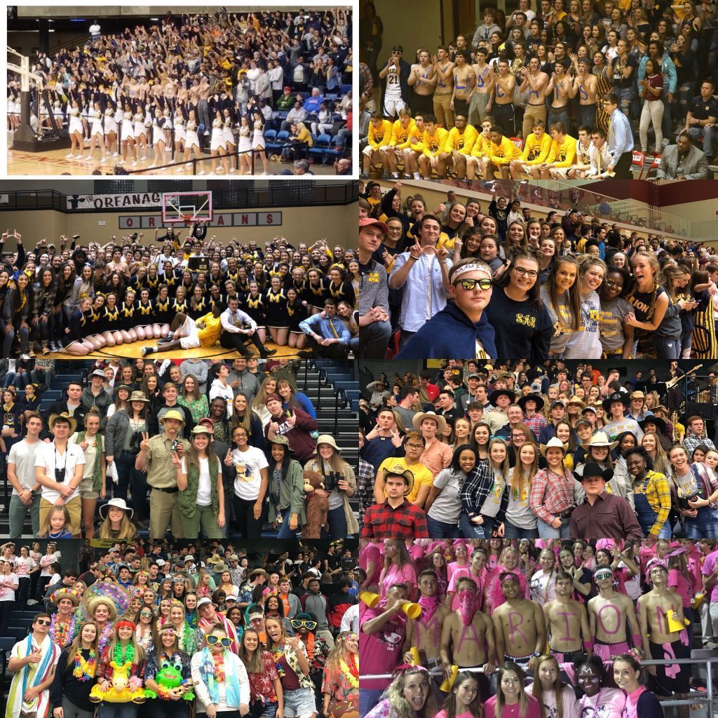 MarionWildcats's tweet photo. What an amazing year we’ve had in athletics. Thank you to all of the senior @marionmaniacs for being so supportive and showing your pride! Seniors you’ll be missed! #Blue&amp;GoldForever〽️ https://t.co/L5m6MD3Bp2