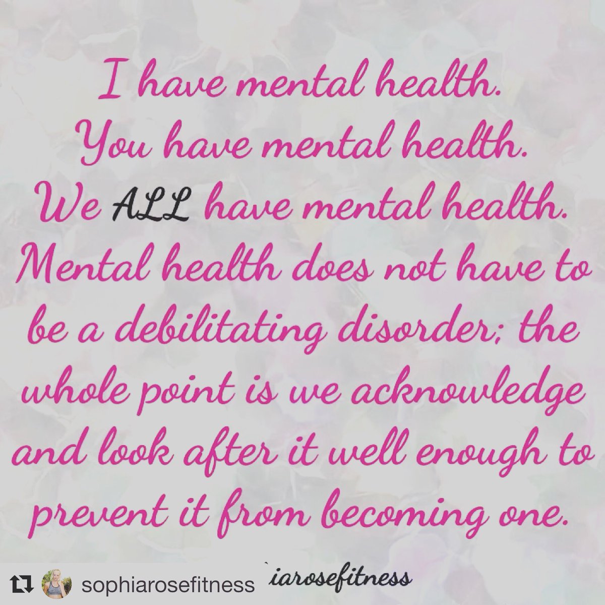 sophiarose_well's tweet photo. We ALL have mental health! Happy #MentalHealthAwarnessWeek 🙏🏻 https://t.co/JHb9hbCXWK