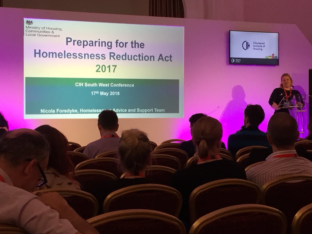 JamesReseigh1's tweet photo. A great session from @NicForsdyke on the growing issue of Homelessness which has been very evident in Bristol over the last 2 days at the #CIHSW18 conference https://t.co/6tPaivINBx