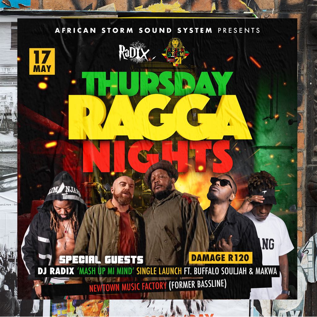 africanstorm97's tweet photo. TONIGHT special LIVE guest performance of Dj Radix FyaBaby new track Mash Up Mi Mind 🎶
African Storm Sound with Admiral &amp; Jahseed + crew NEWTOWN MUSIC FACTORY 9.30pm till late R120 🇿🇦️🇿🇼️🇳🇬️🇯🇲️ https://t.co/r1676czLA4