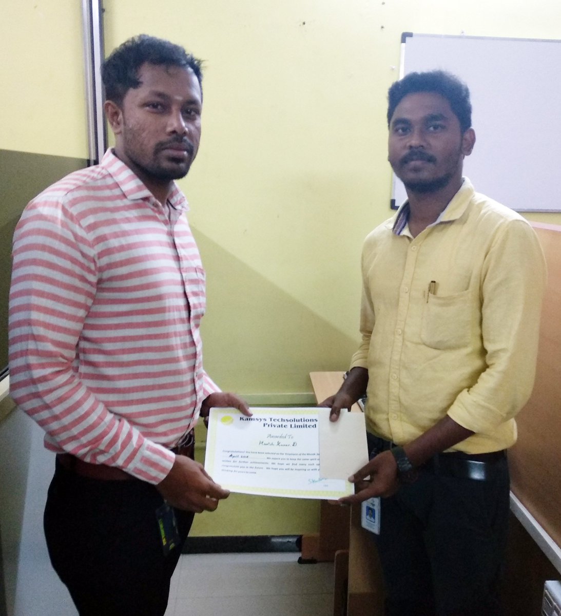 kamsysitech's tweet photo. The only way to do ‘great work’ is to ‘love what you do’.

In recognition of your ongoing commitment to excellence, we take our privilege time to appreciate your great work for this month April 2018.
#employeegoals #employeeofthemonth #staremployee @kamsysitech https://t.co/zedrdILdps