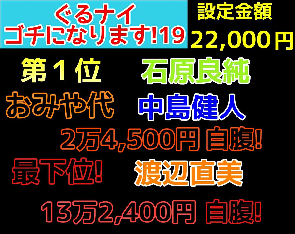 タク F1気になる Sur Twitter 今回のゴチの結果 セレブは本物が分かってた しかし 良純は ワインは分かっていなかった そして 今回は 渡辺さんにゴチになります ケンティーの初自腹は おみや代で済んだ ぐるナイ ゴチになります 石原良純 森泉 橋本環