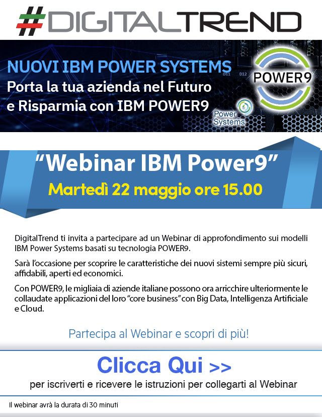 DigitaltrendIta's tweet photo. Webinar “Nuovi IBM Power Systems”- Martedì 22 maggio ore 15.00 , iscriviti!!! https://t.co/NozBLt4Sar #Power #system https://t.co/q8nL2bqnLQ