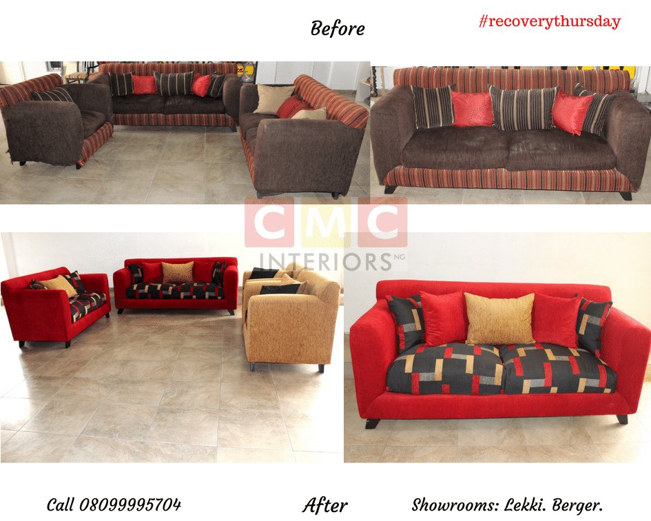cmcinteriorsng's tweet photo. Are you still comfortable with the unappealing look of your furniture pieces? Decide to take action today.
Contact us for fast transformation/recovery of them. Only takes 6 days from pick up to completion/drop off!
#furniture
#furniturerecovery #recoverythursday
#LoveThursday https://t.co/DDFlTKuQwG