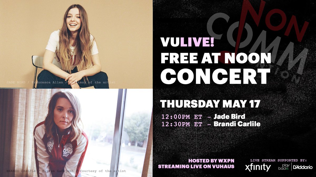 nprmusic's tweet photo. Watch Brandi Carlile (@brandicarlile) and #NPRSlingshot artist Jade Bird (@JadeBirdMusic) perform live from public radio's #NOMCOMM 2018 today at noon. https://t.co/99HAHjrmDY https://t.co/HCHmxWcmKw