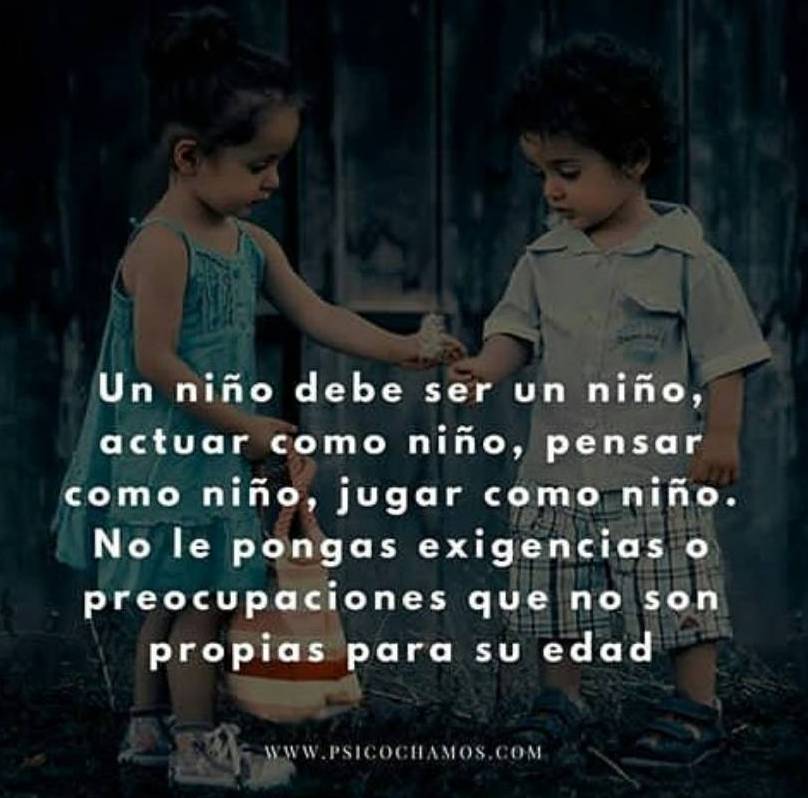 De esas reflexiones que en algunas oportunidades hacen falta refrescar….. Los niños son eso, niños, y como tal deben vivir su infancia al 100% feliz, tranquila y sin estar llevando a cabo responsabilidades de los adultos.
