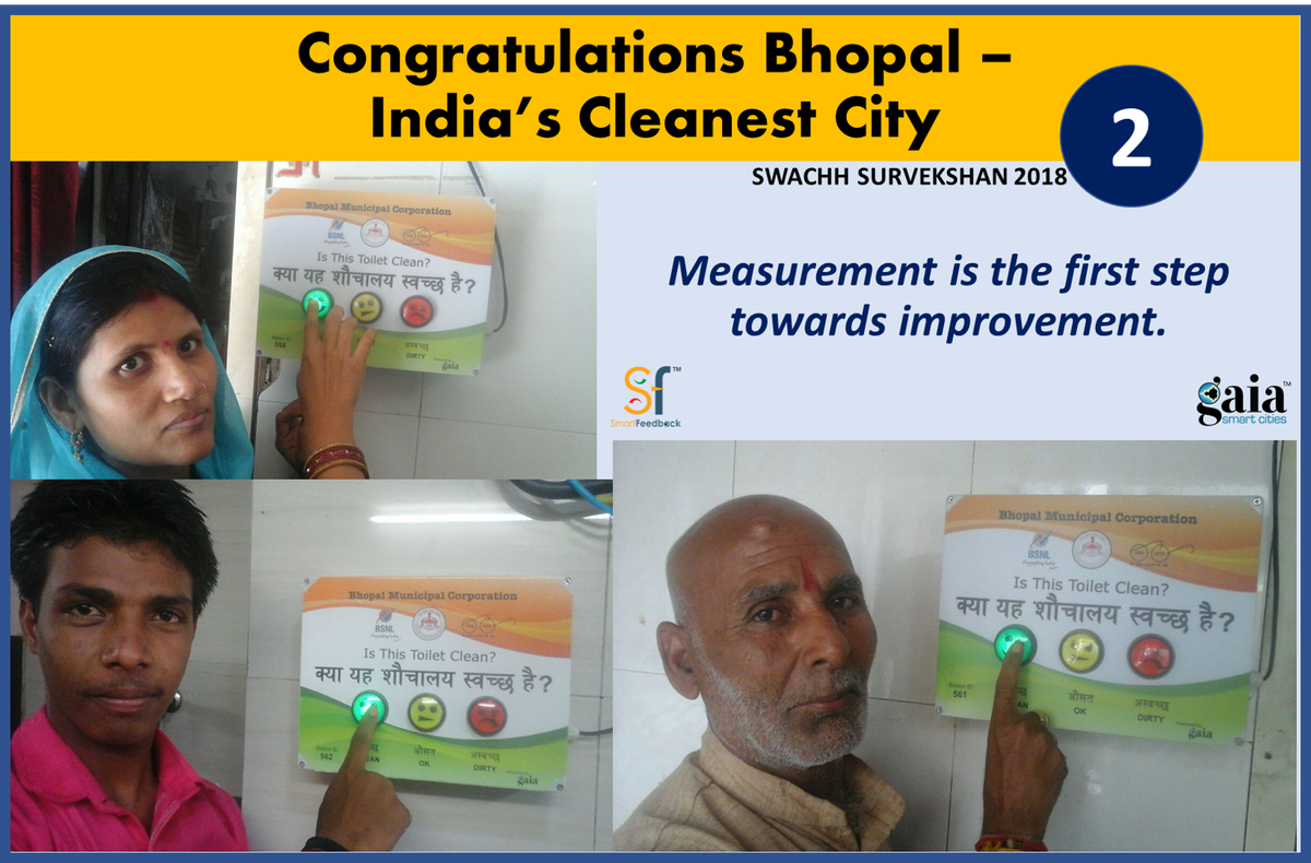 Bhopal, #Bhopal is the 2nd Cleanest City in #SwachhSurvekshan2018.
Congratulations Bhopal !!
Proud to have contributed in this challenge of #SwachhBharatMission through #SmartFeedback.
@SmartFeedbackin <a href="/SumitChowdhury/">Sumit D Chowdhury</a> <a href="/vc_amrita/">Amrita Chowdhury</a> <a href="/AasthaSayal/">Aastha Sayal</a> <a href="/prasunkagrawal/">Prasun Agrawal</a> <a href="/UnSmartMayuri/">UnSmart Mayuri</a>