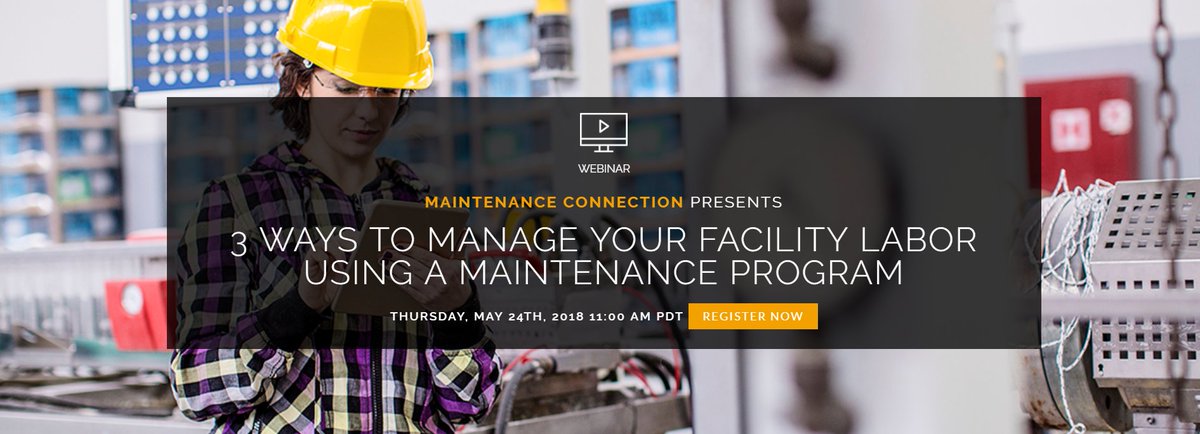 Up to 90% of facility maintenance is labor - Are you managing your labor effectively? Discover 3 ways to better manage your facility labor by registering for our webinar on 5/24:

bit.ly/2ti5UCF

Can't make the webinar? Register anyway and you'll get a recorded copy!