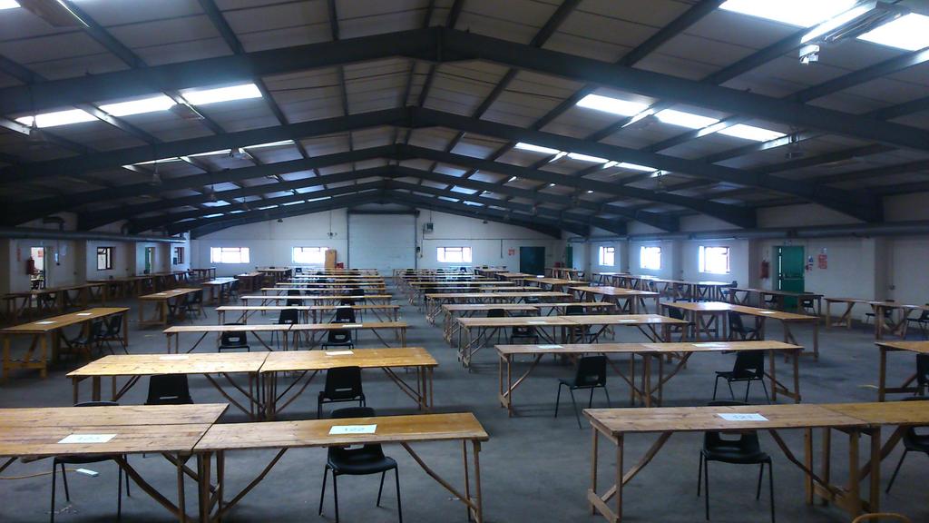 Getting the halls ready for this weekend's fair at the County Showground.