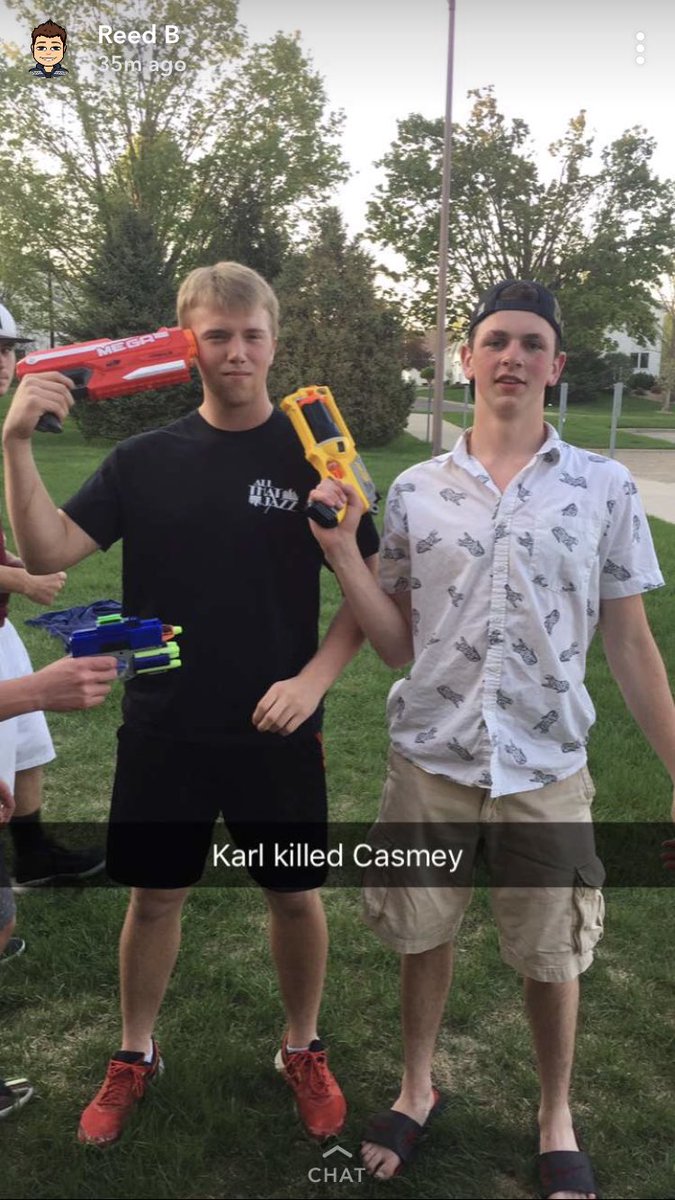 Nerf2k18's tweet photo. Yesterday Karl took down Casmey but wasn’t ready for Derek as Karl gets eliminated right after #watchyoback https://t.co/YyHKeDHd3C