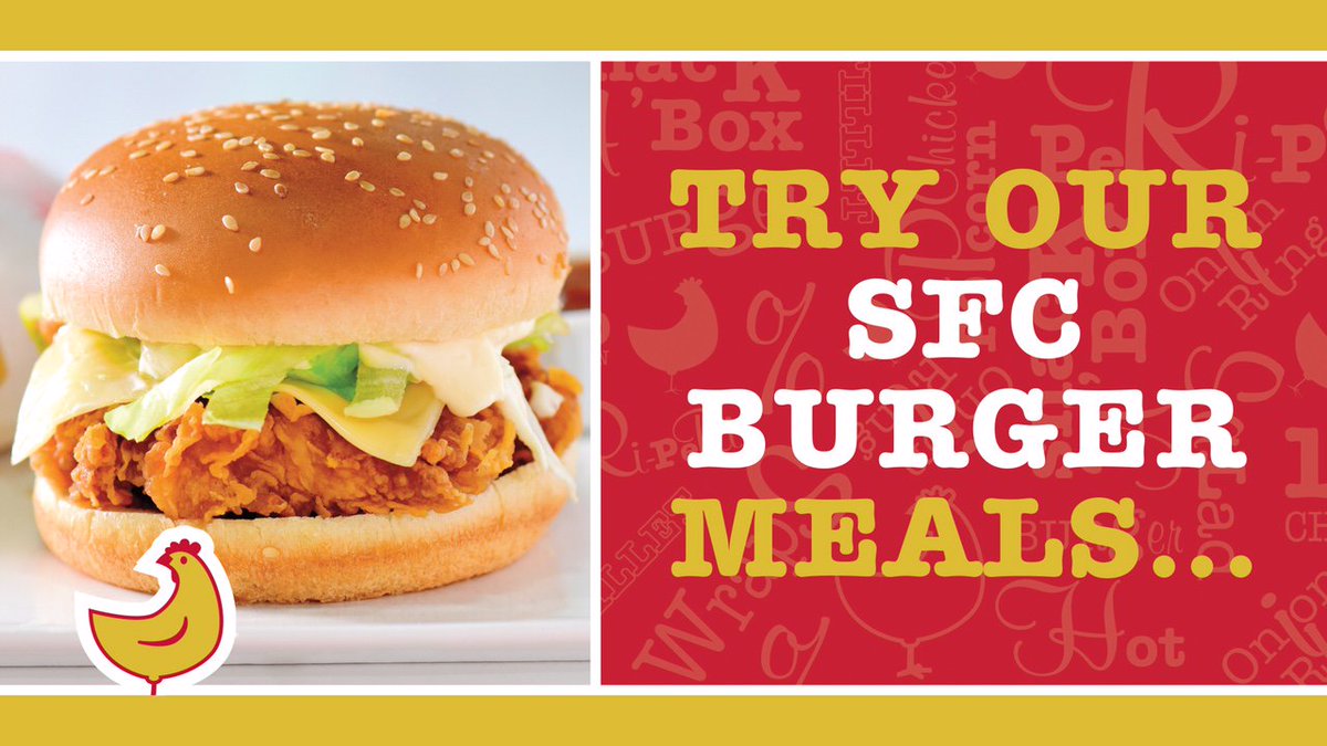 huck_chicken's tweet photo. Try our SFC Burgers, flavoursome and crispy, just how chicken lovers like it! #TheHuckleberryWay 😍 https://t.co/PmykgyLPur