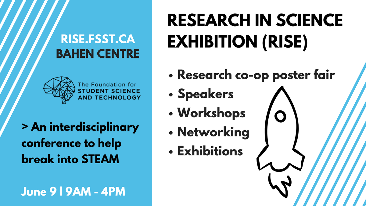 TheFSST's tweet photo. Our ticket link is live! Join us on Sat. June 9, 2018 @UofT for a great day of#STEM education and networking. Perfect event for students interested in getting involved in research careers @COBWEBproject @COOPLiaisonFSST @ScienceExpo   https://t.co/QZNqgdx3pj https://t.co/SU1C6DoO7L